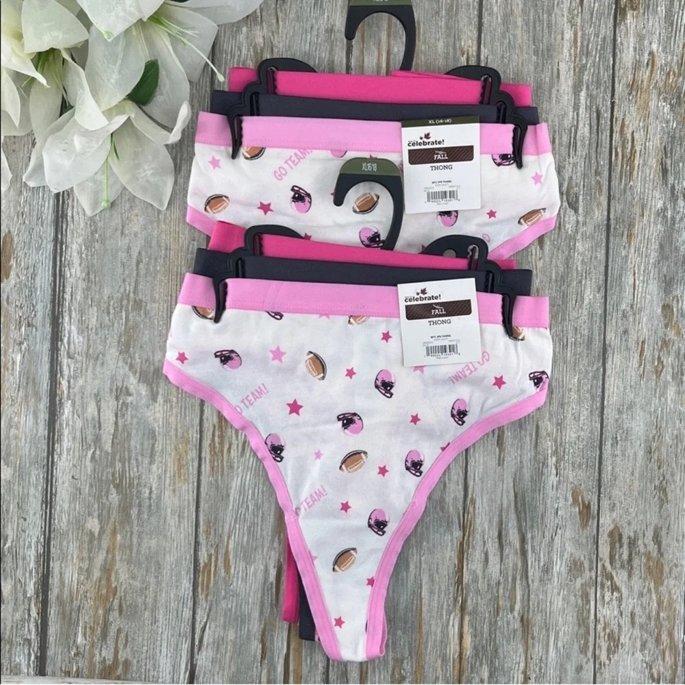 Women's Thong Panties, Two 3-Pack, Size XL